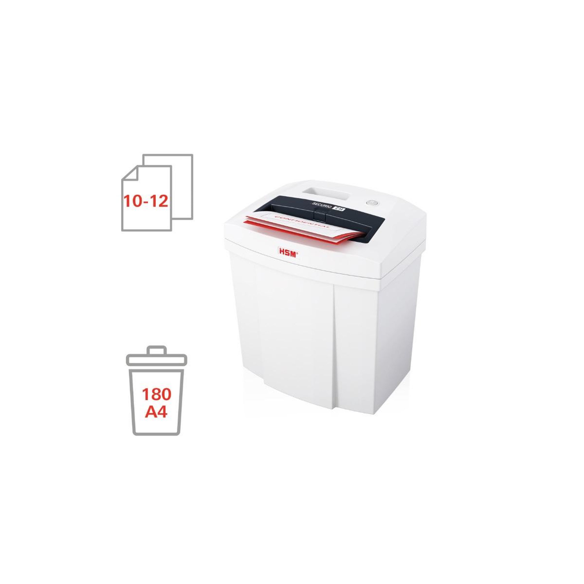Voir la diapositive 3 : Hsm Destructeur de documents 10-12 feuilles coupe bandes 3.9mm - 2250111