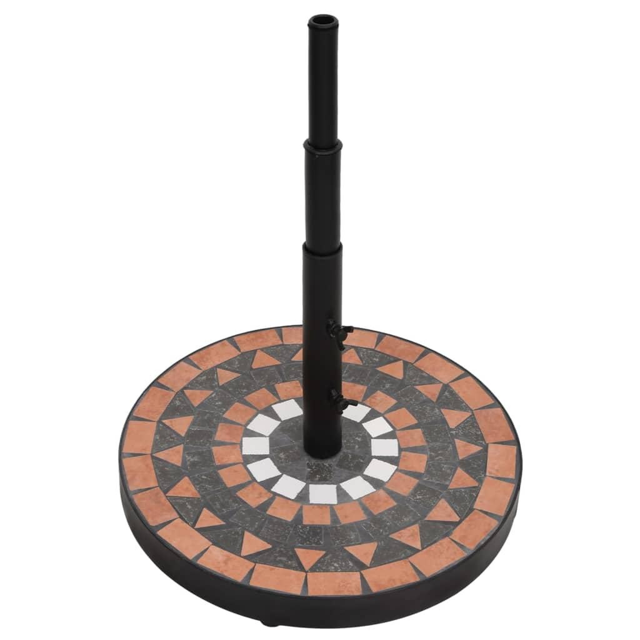 Voir la diapositive 3 : VIDAXL Base de parasol terre cuite et blanc rond 12 kg