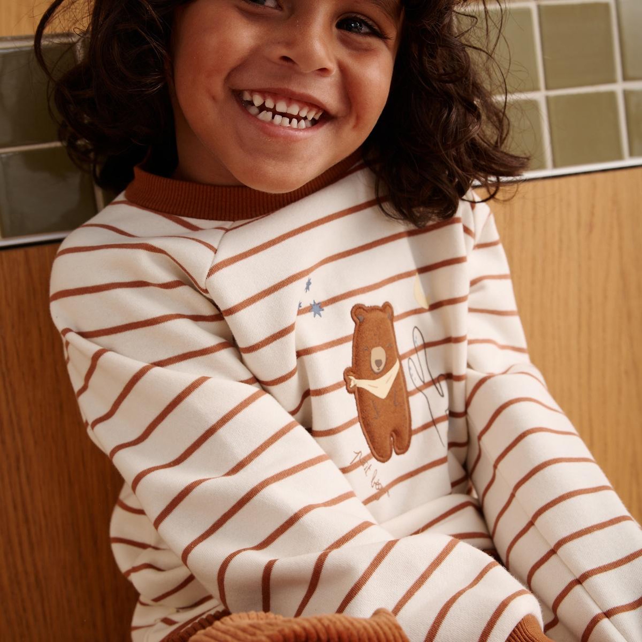 Voir la diapositive 5 : PETIT BEGUIN Sweat-shirt bébé en molleton moka