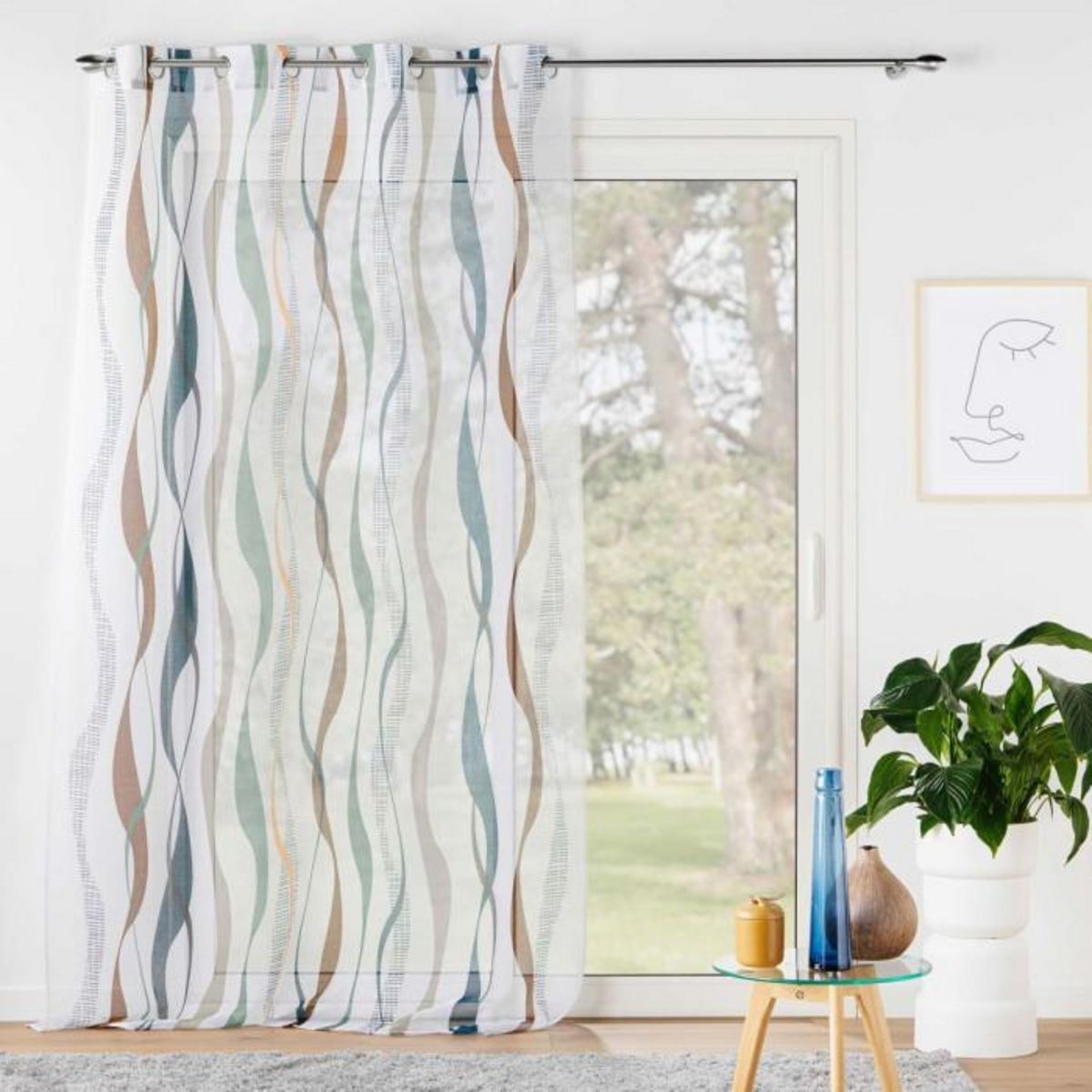 Paris Prix Rideau Voilage à Œillets  Lisana  140x240cm Multicolore