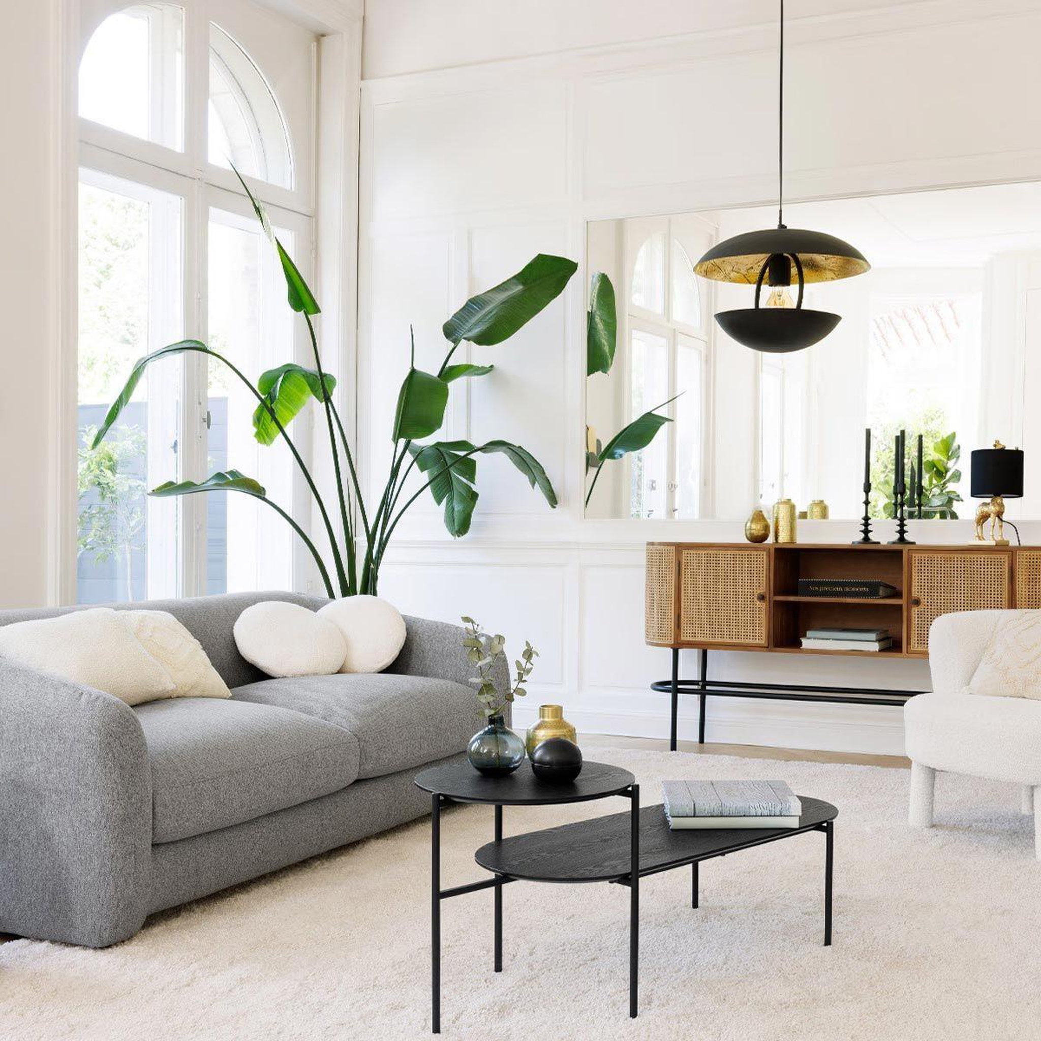Voir la diapositive 5 : ATMOSPHERA Lampe Suspension en Métal  Estee  33cm Noir