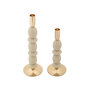 Voir la diapositive 2 : Paris Prix Lot de 2 Chandeliers  Shuttle  33cm Crème & Or
