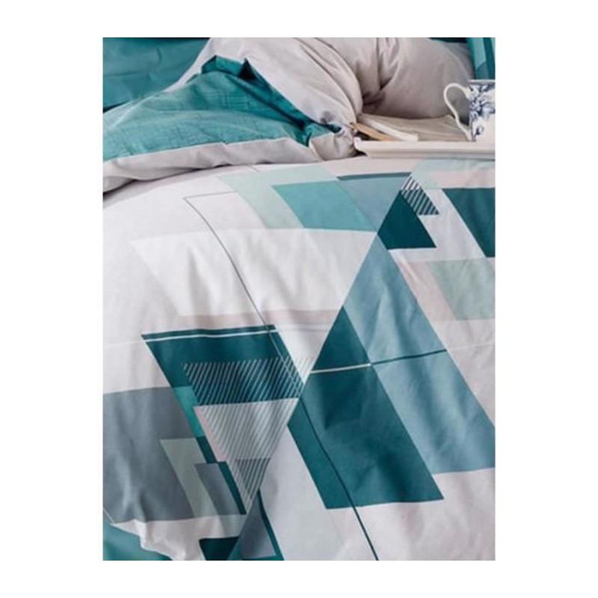 Voir la diapositive 4 : GENERIQUE Parure de lit - 129CTN62631 - 1 housse de couette 220 x 240 cm + 2 taies d'oreiller 60 x 60 cm - 100% coton ranforcé - Vert