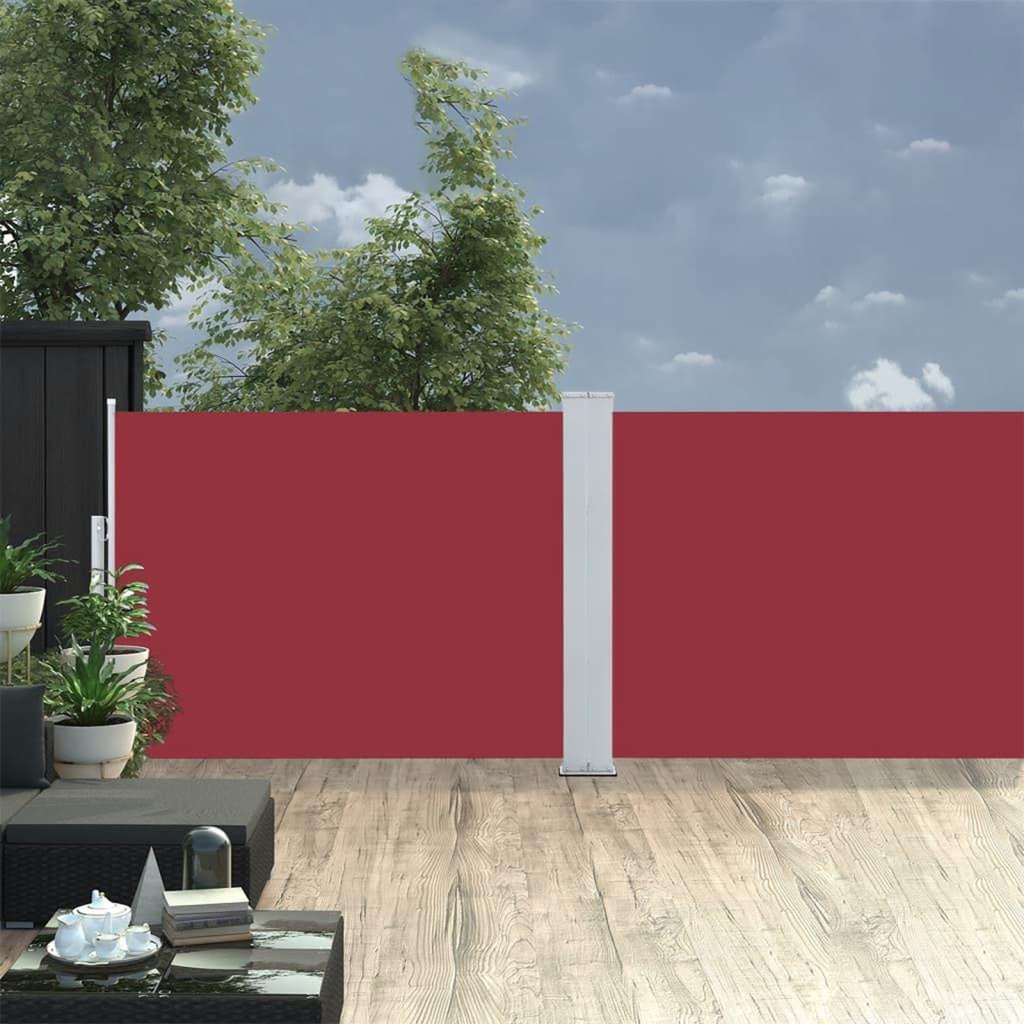 Voir la diapositive 3 : VIDAXL Auvent lateral retractable rouge 100 x 1000 cm
