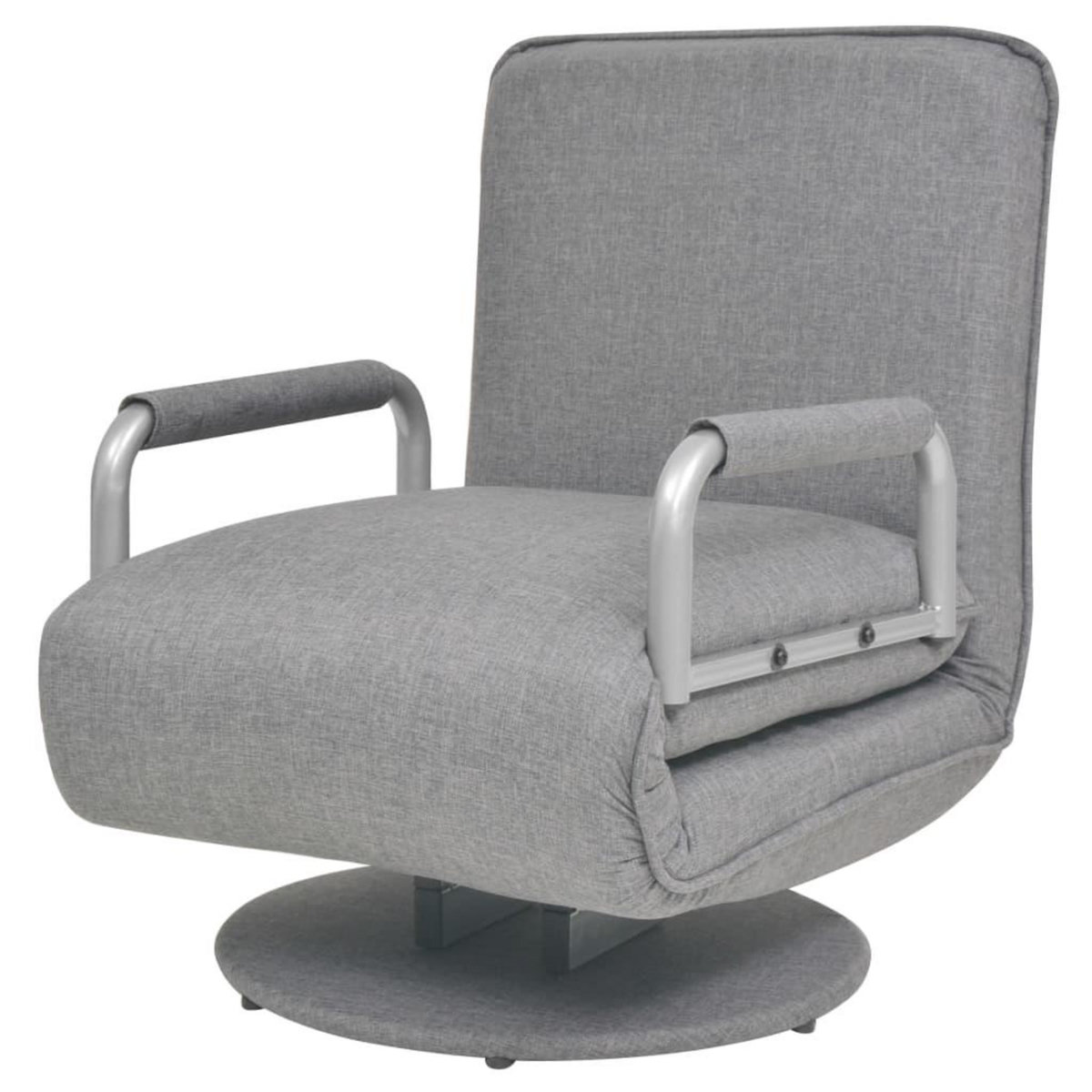 VIDAXL Fauteuil pivotant et canape-lit Gris clair Tissu