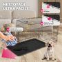 Voir la diapositive 4 : tectake Caisse grillagée pour chien pliable avec 2 poignées de transport noir