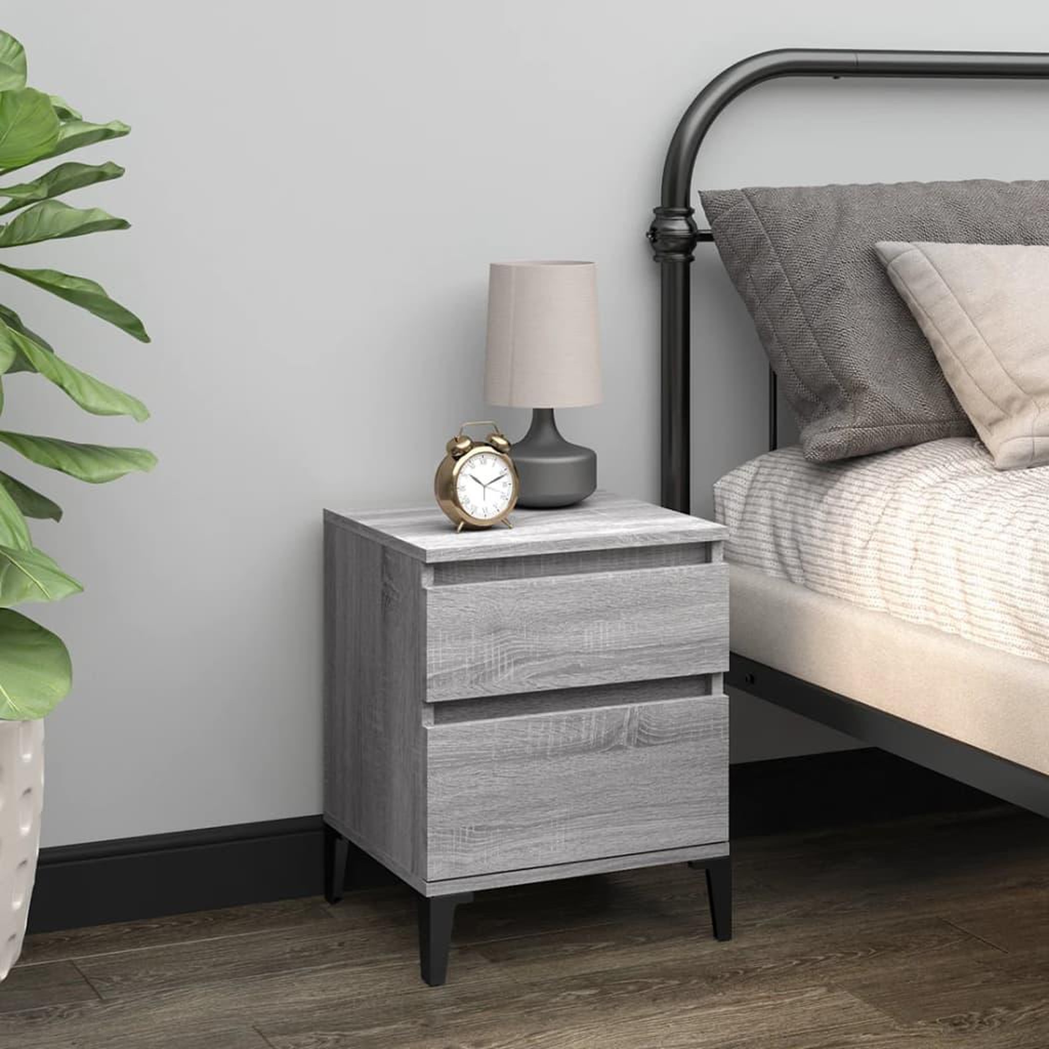Voir la diapositive 3 : VIDAXL Tables de chevet 2 pcs Sonoma gris 40x35x50 cm