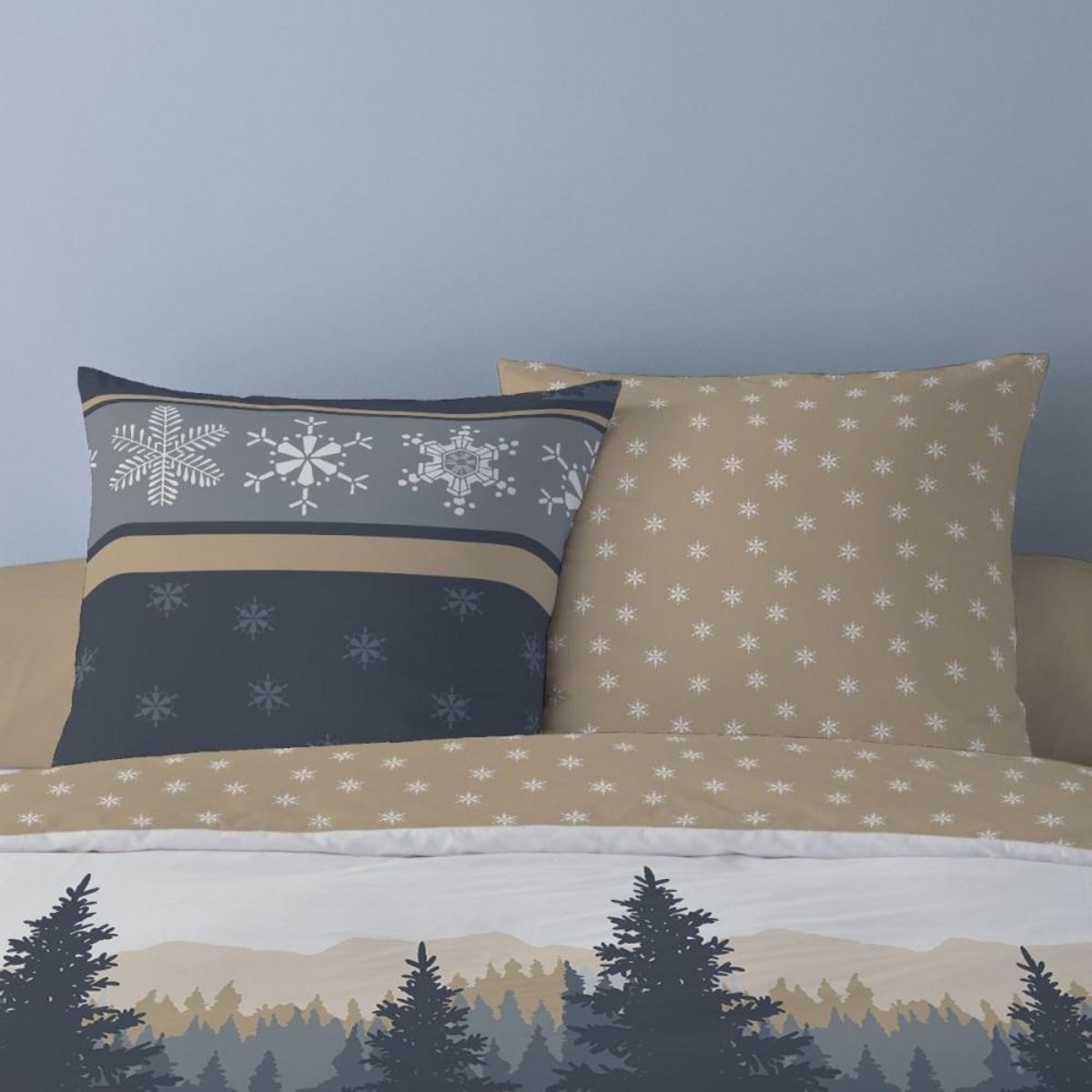 Dourev Housse de couette Flanelle 240x220 CHIMAY + 2 taies