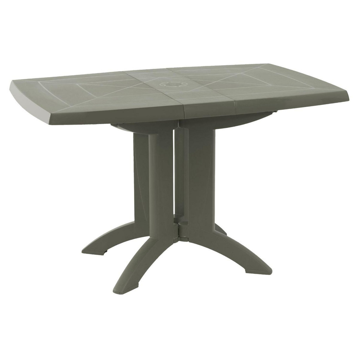 GROSFILLEX Salon de jardin - 4 places - Résine - Vert kaki - VEGA