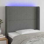 VIDAXL Tete de lit a LED Gris fonce 83x16x118/128 cm Tissu