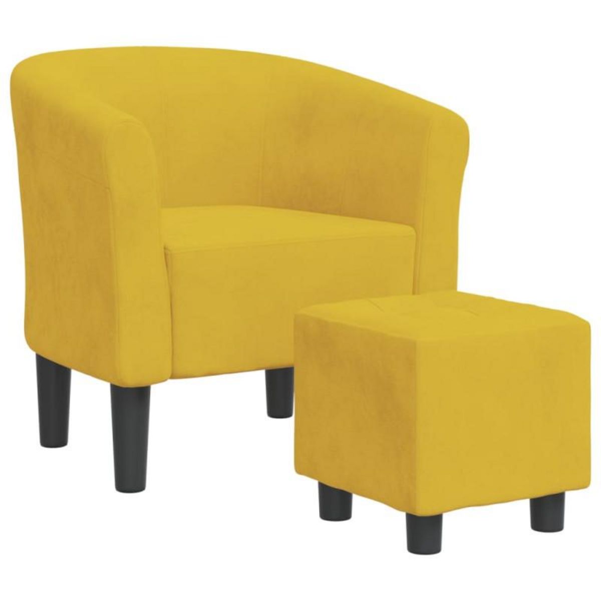 VIDAXL Chaise cabriolet avec repose pied jaune velours