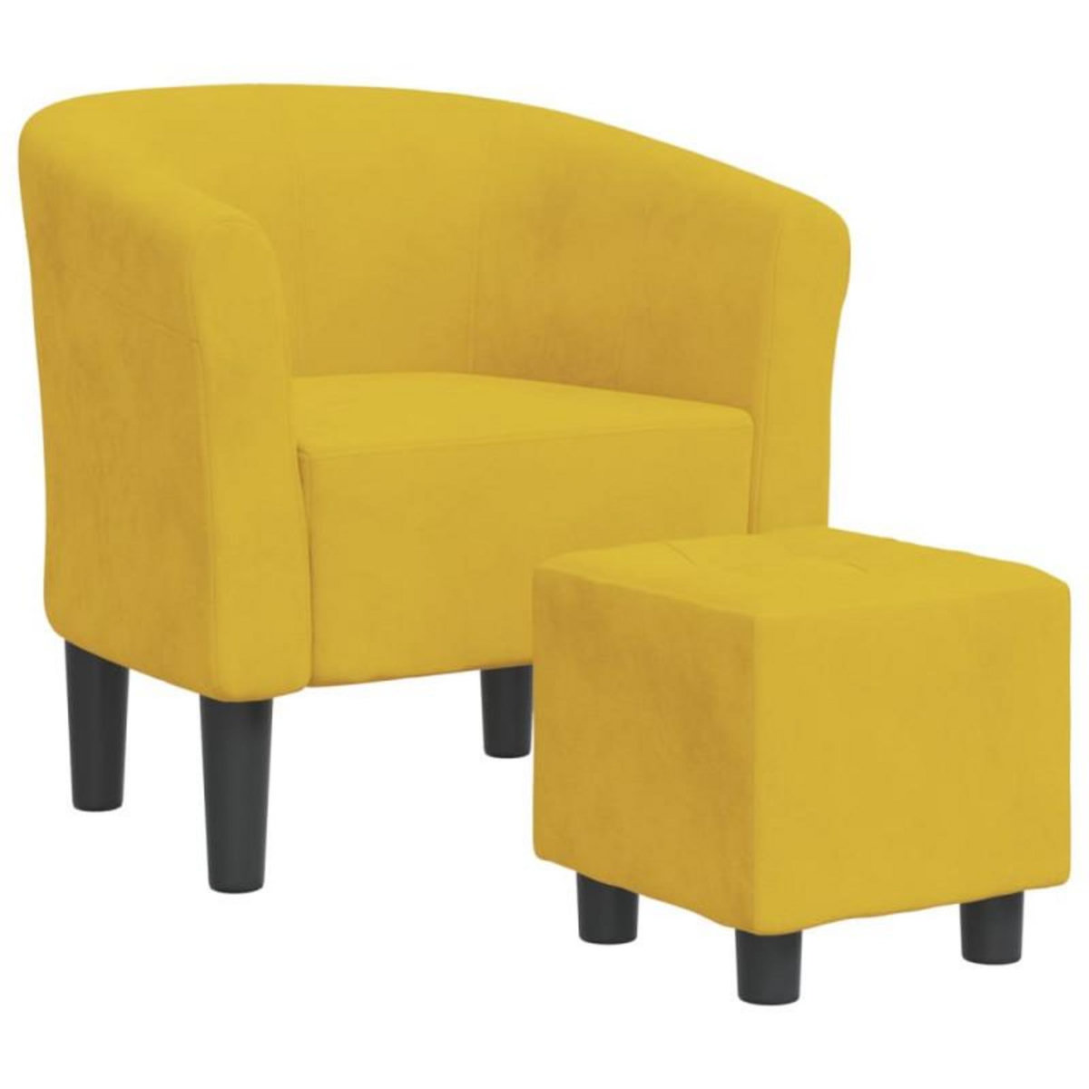VIDAXL Chaise cabriolet avec repose pied jaune velours