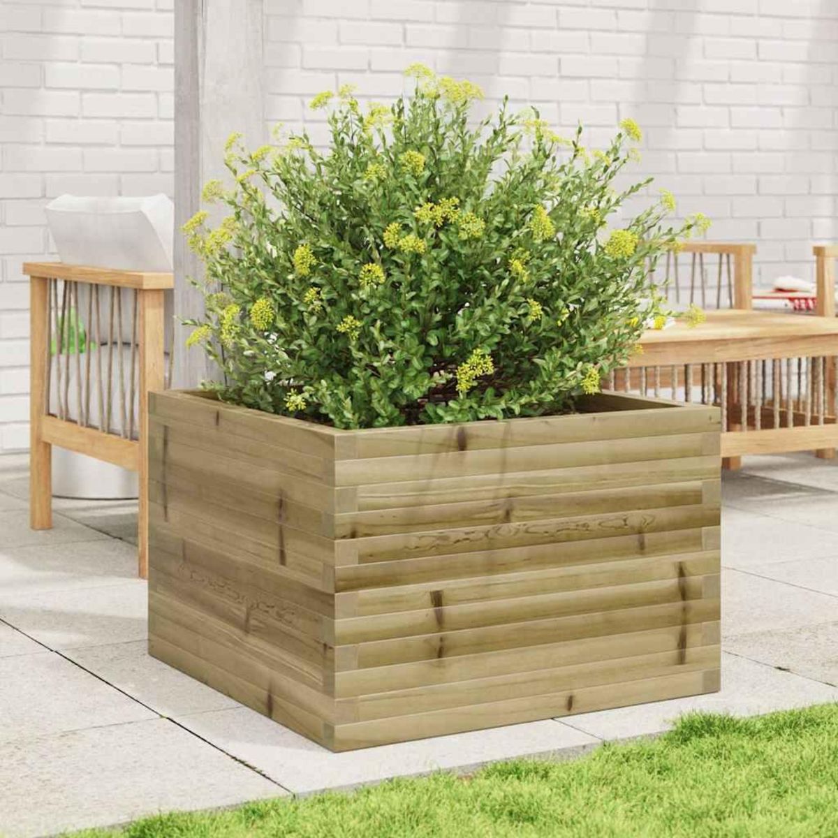 VIDAXL Jardiniere 70x70x46 cm bois de pin impregne