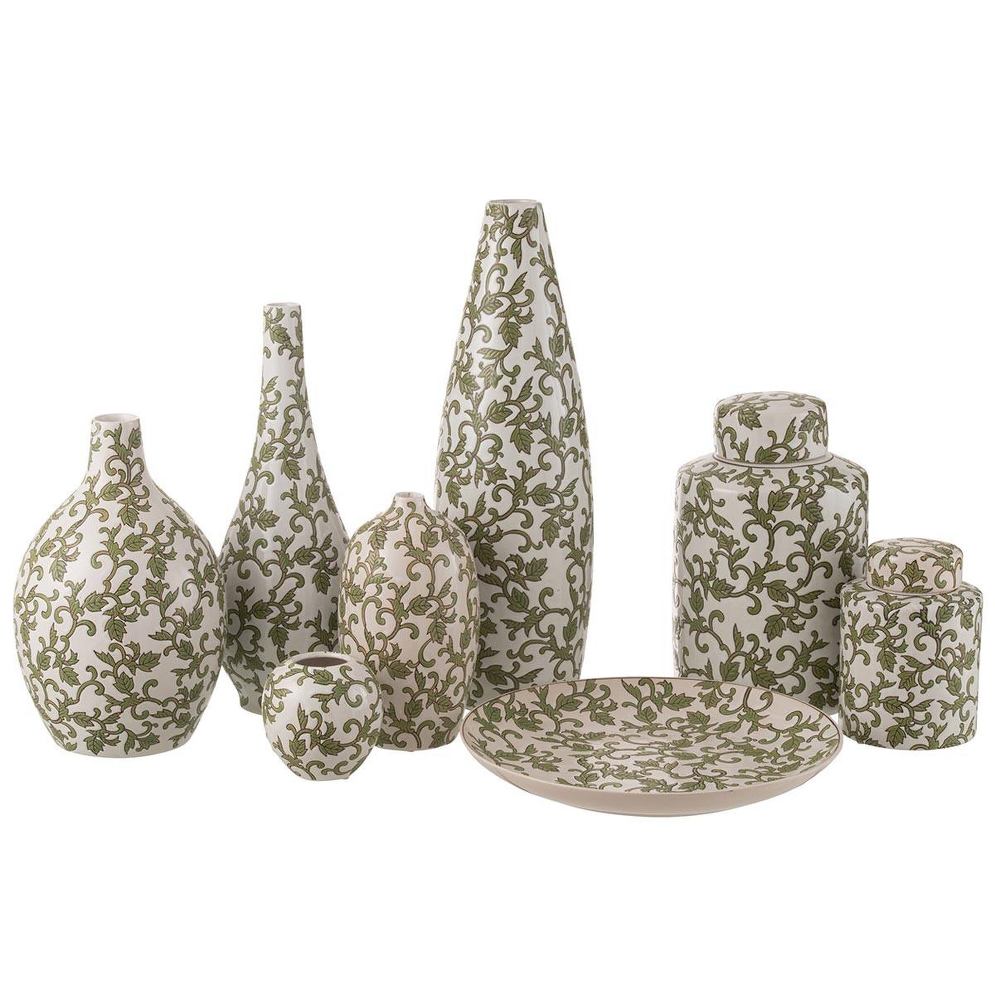 Voir la diapositive 2 : J-LINE Vase poire en porcelaine  yezi  43cm vert & blanc