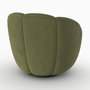 Voir la diapositive 6 : Rendez vous déco Fauteuil pivotant en velours vert olive foncé-Ysé
