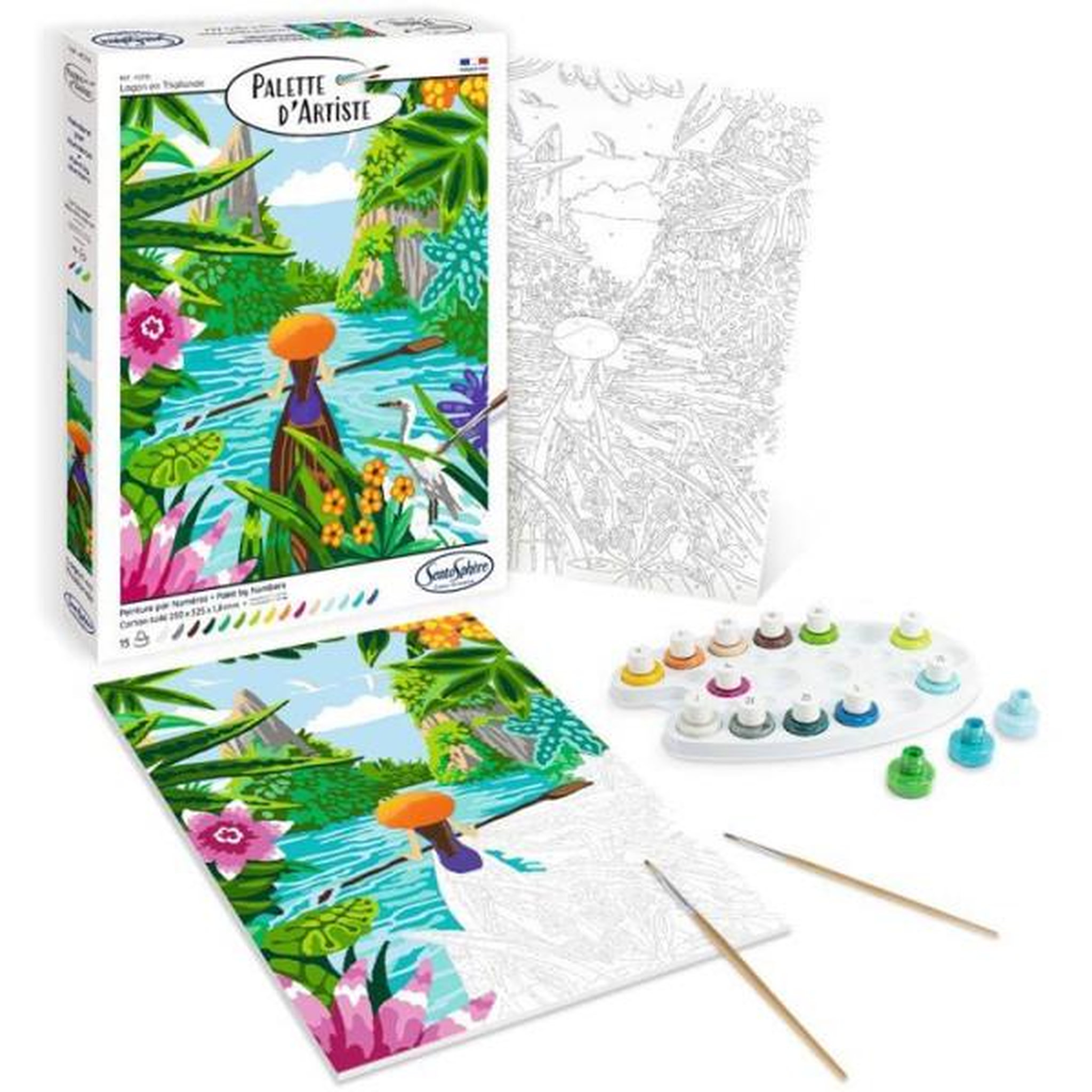 Voir la diapositive 4 : Sentosphere Peinture acrylique - sentosphere - palette d'artiste - lagon en thailande - peinture a numéro pour adulte - tableau toilée