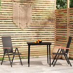 VIDAXL Ensemble a manger de jardin 3 pcs Noir