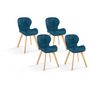 Voir la diapositive 1 : Lot de 4 chaises en tissu style scandinave pieds bois massif GAYA