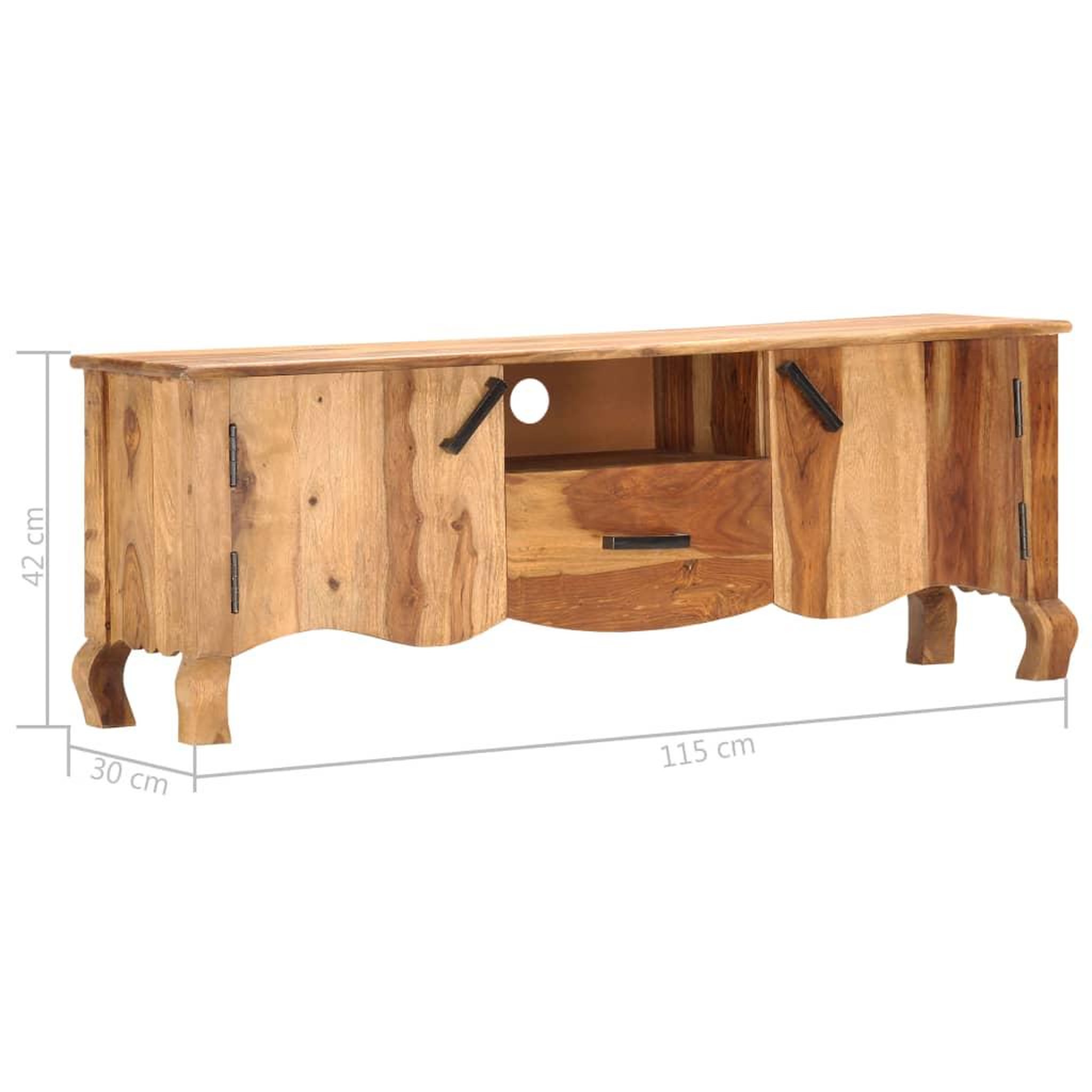 Voir la diapositive 6 : VIDAXL Meuble TV 115x30x42 cm Bois solide