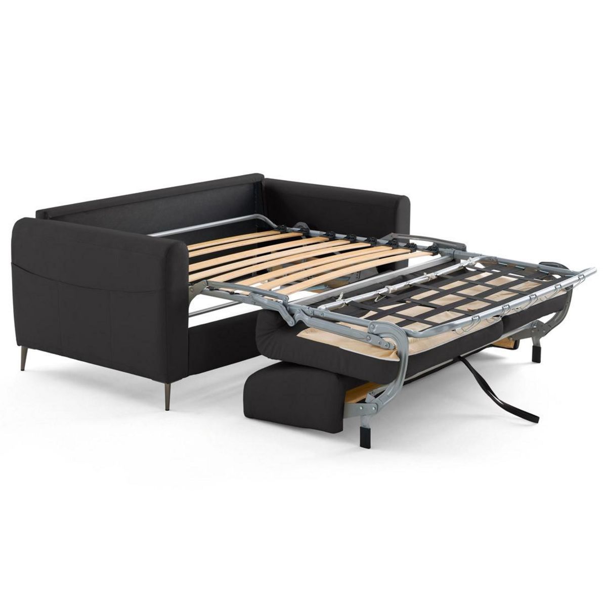 LISA DESIGN Owen - canapé 3 places convertible express couchage quotidien 140 cm matelas 12 cm en simili