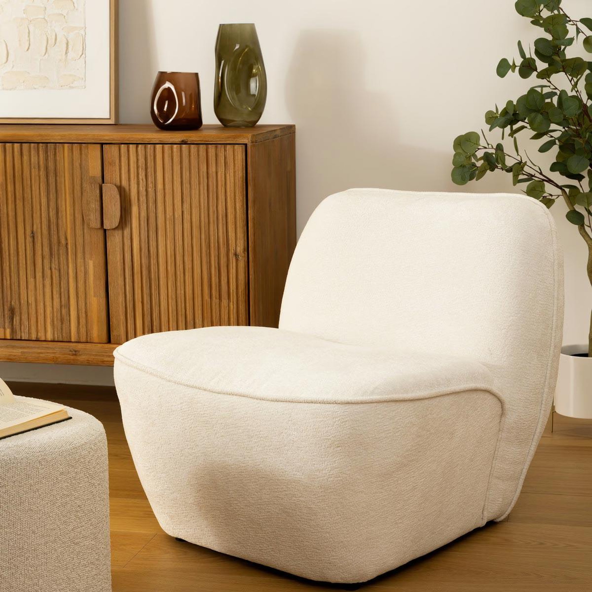 Voir la diapositive 3 : ATMOSPHERA Chauffeuse chenille  minari  81cm blanc
