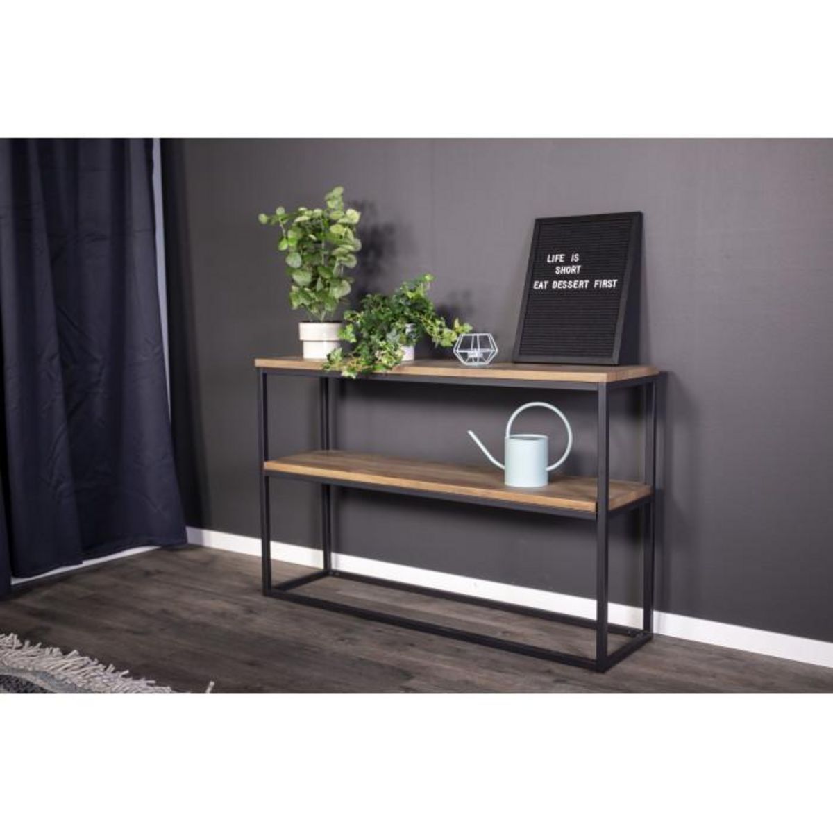 Paris Prix Console Design Double  Rise  110cm Naturel & Noir