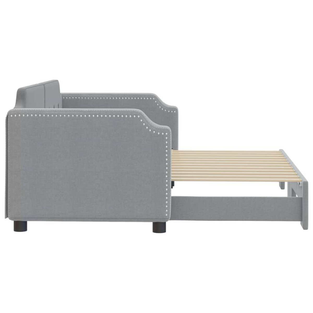 VIDAXL Lit de jour avec gigogne sans matelas gris clair 80x200 cm