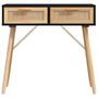 Voir la diapositive 4 : VIDAXL Table console Noir 80x30x75 cm Bois massif pin /rotin naturel