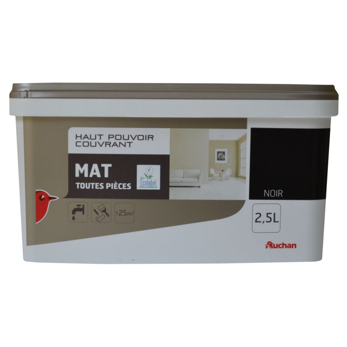 AUCHAN Peinture murale couleur noir mat