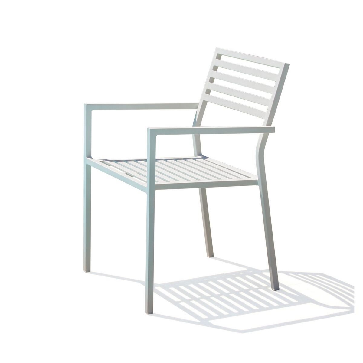 City Garden Fauteuil de jardin empilable - Aluminium - Gris - GASTON