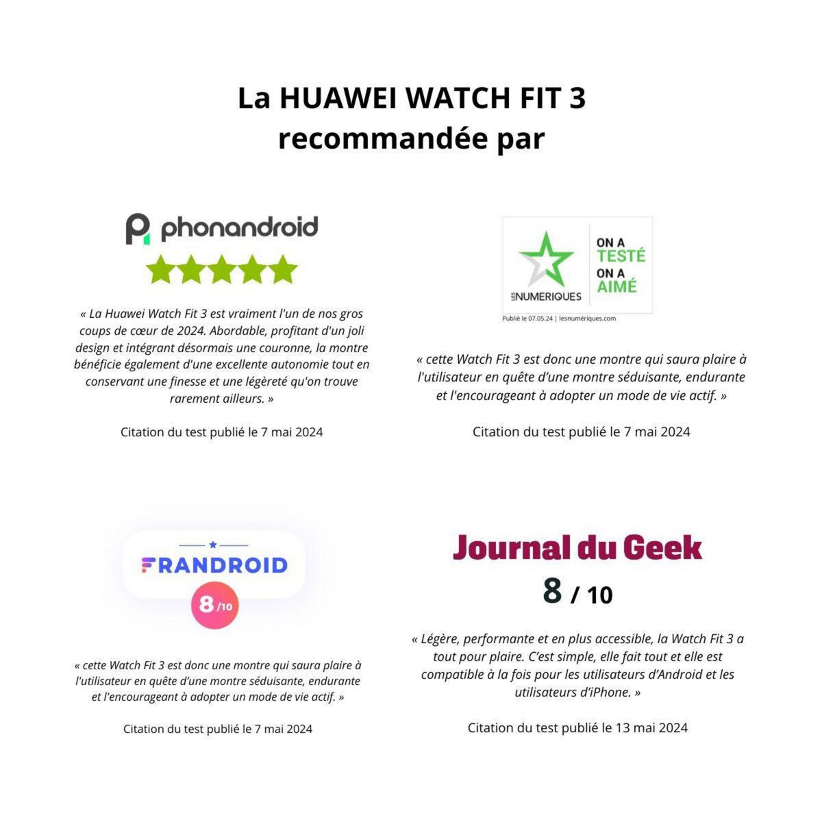 HUAWEI Montre connectée Pack Watch Fit 3 Crème + buds SE 2Blanc