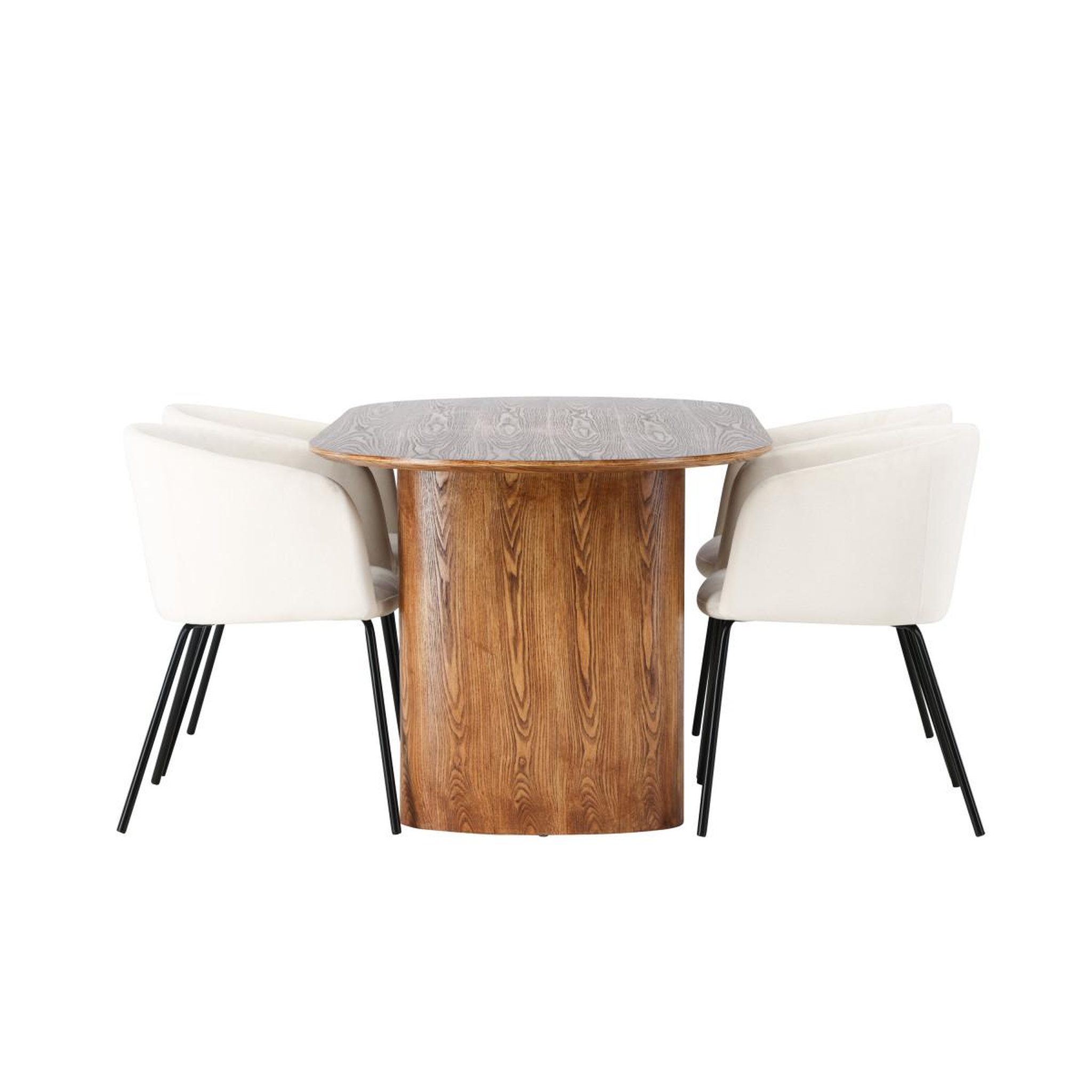 Voir la diapositive 3 : Paris Prix Ensemble table à manger & 4 chaises  isolde & berit  180cm naturel & beige
