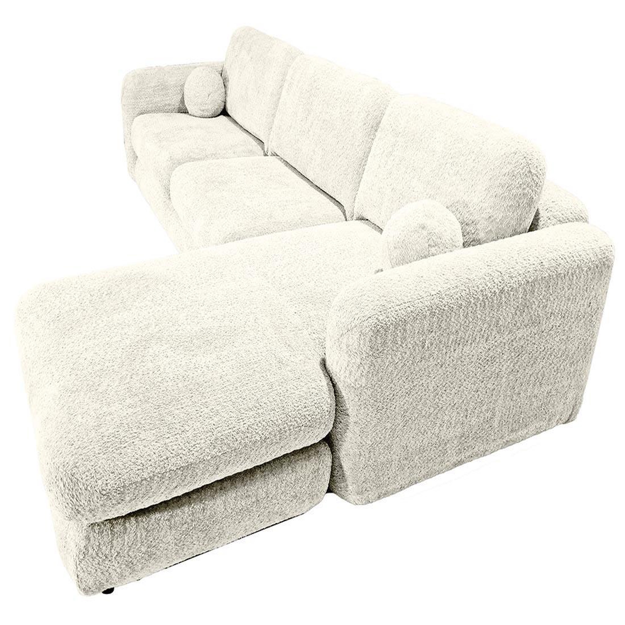 Voir la diapositive 5 : BEST MOBILIER Rachel - canapé d'angle droit 4 places en tissu bouclette