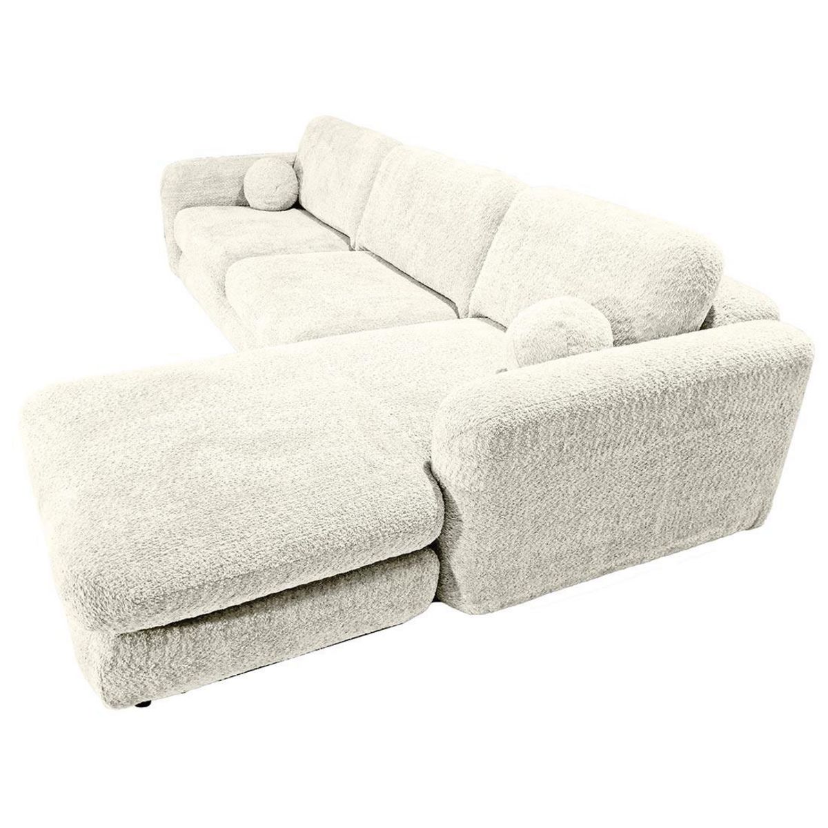 LISA DESIGN Rachel - canapé d'angle droit 4 places en tissu bouclette