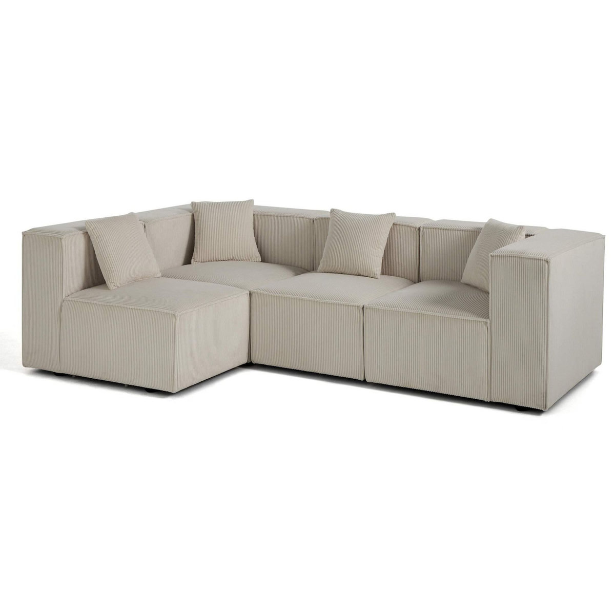 LISA DESIGN Arty - canapé modulable d'angle gauche 4 places - en velours côtelé