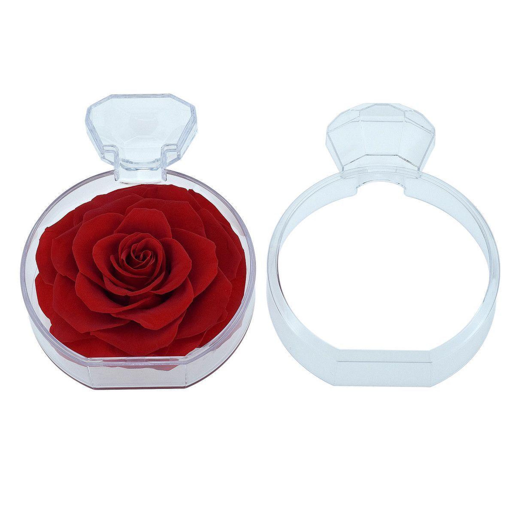 Voir la diapositive 3 : SC CRYSTAL Bouteille de parfum décoré d'une rose éternelle rouge