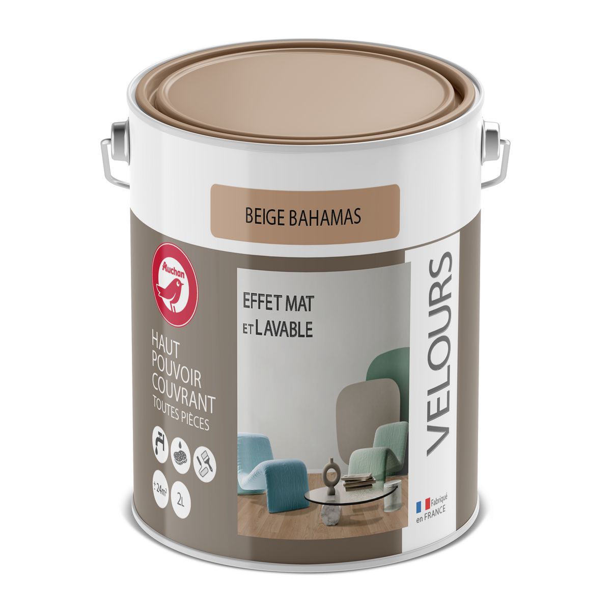 AUCHAN Monocouche 2L velour beige bahamas 