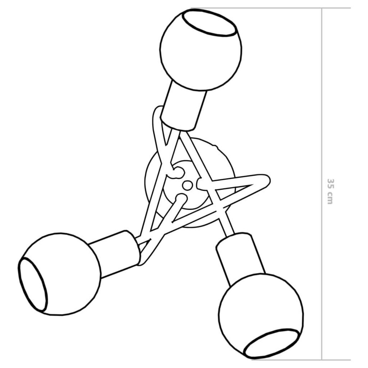 VIDAXL Plafonnier avec abat-jour en verre 3 ampoules E14 Blanc  Bol