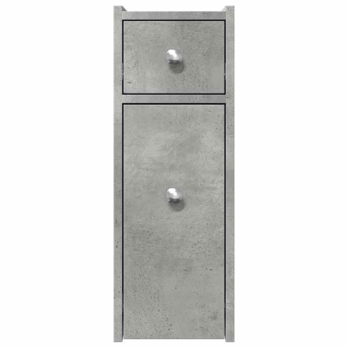 VIDAXL Armoire de salle de bain etroite avec roulettes gris beton