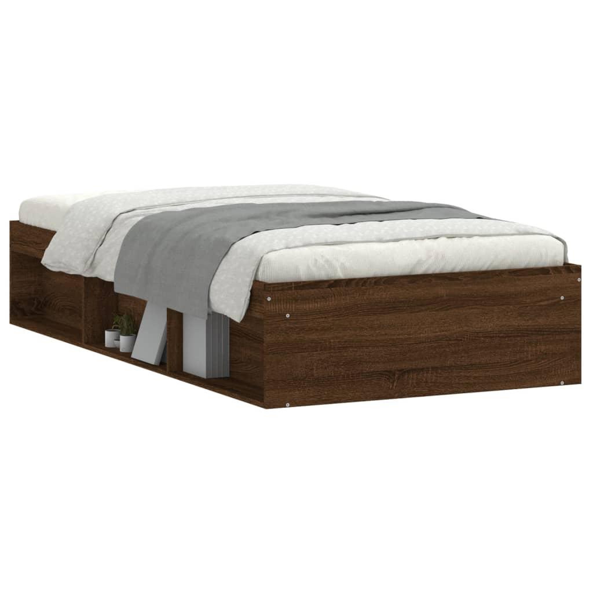 Voir la diapositive 3 : VIDAXL Cadre de lit sans matelas chene marron 100x200 cm