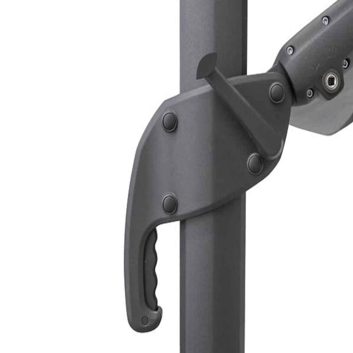 HESPERIDE Parasol déporté rectangulaire Melhia Graphite avec LED - 4 x 3 m - Hespéride