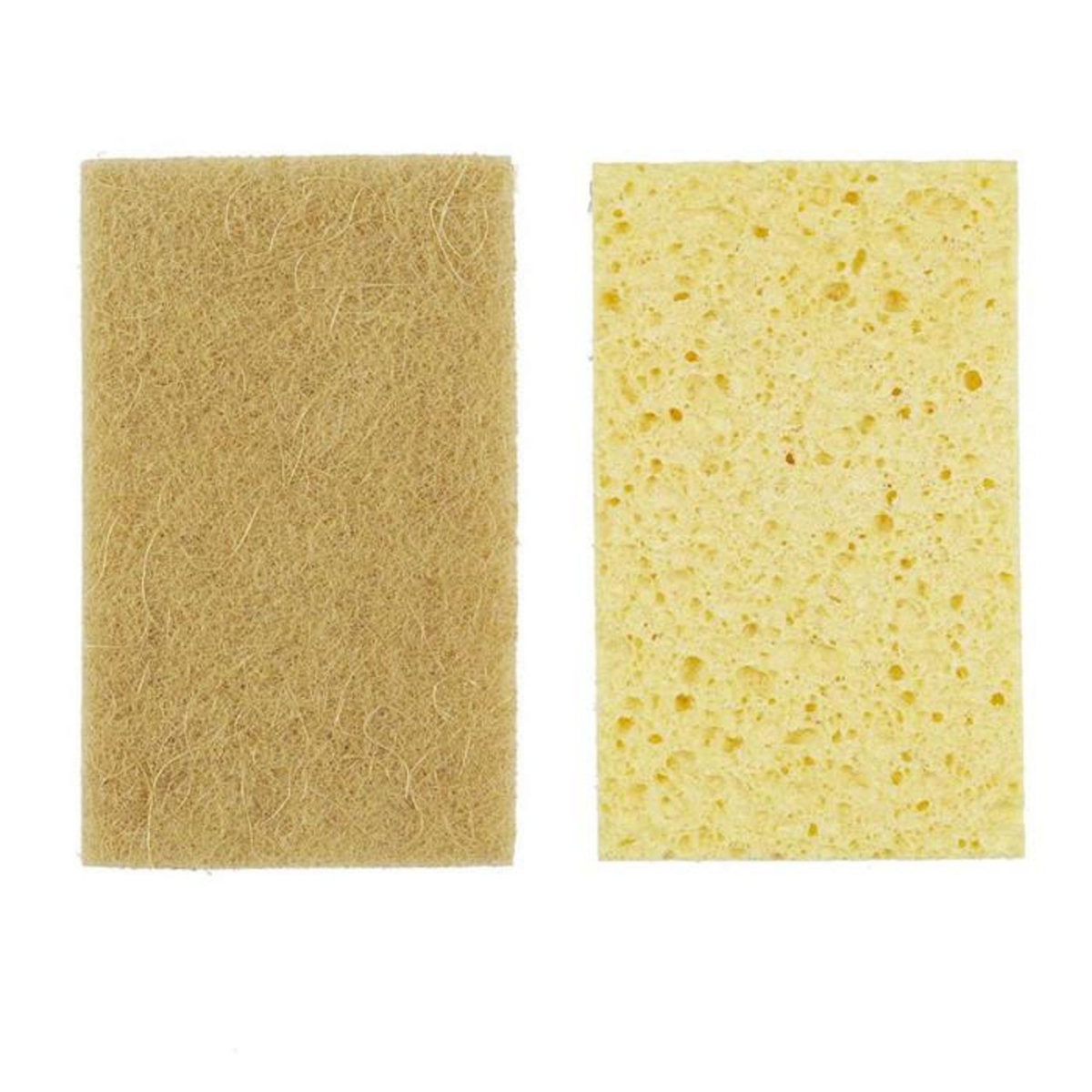 Paris Prix Lot de 2 Éponges Naturelles  Fibres  11cm Jaune