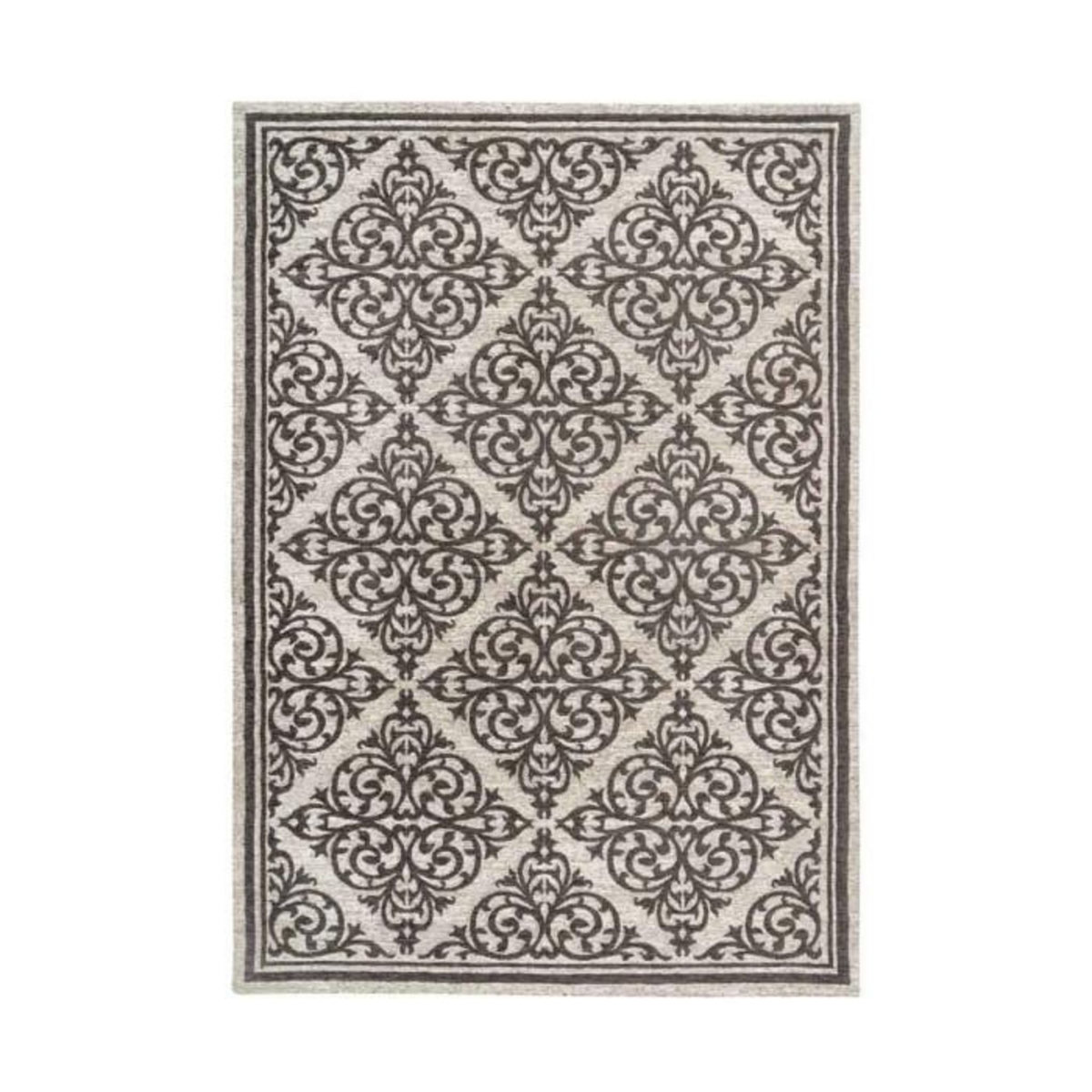 Paris Prix Tapis Tissé Oriental à Poils Courts  Davio  Gris