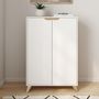 Voir la diapositive 2 : ID MARKET Meuble de rangement 2 portes HELSINKI scandinave blanc