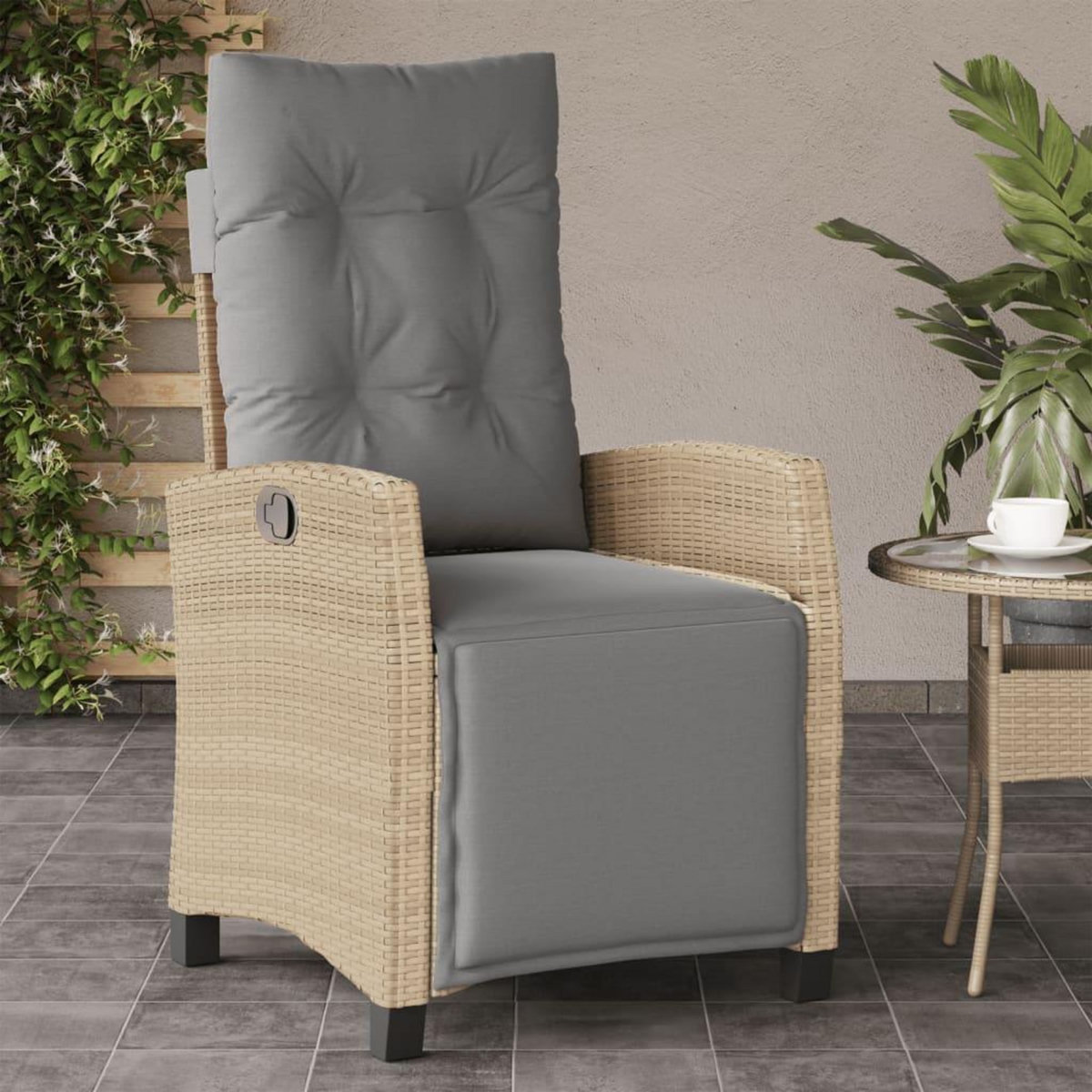 VIDAXL Chaises inclinables de jardin lot de 2 avec repose-pied rotin