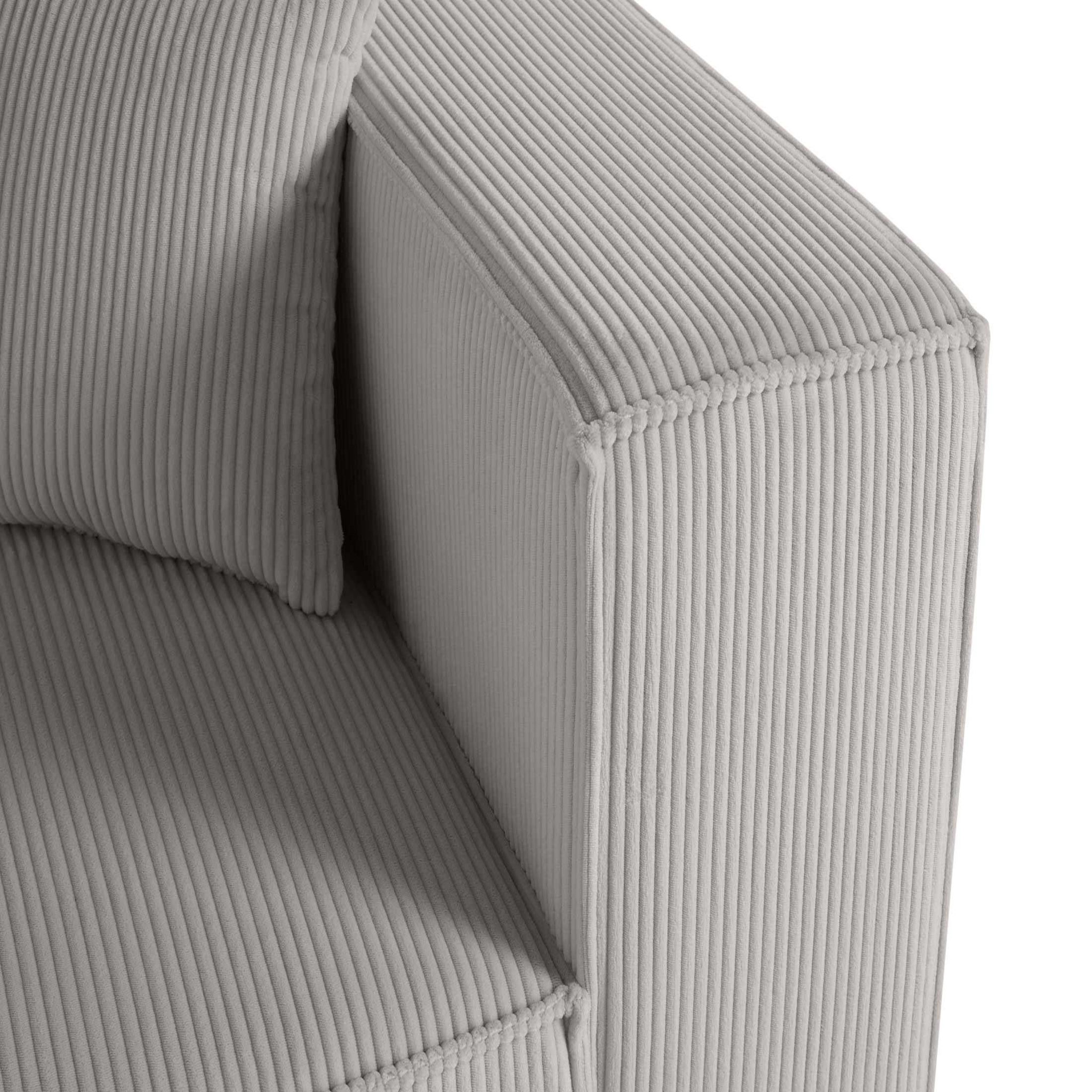 Voir la diapositive 4 : LISA DESIGN Arty - module d'assise droit - en velours côtelé