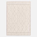 SWEEEK Tapis intérieur motif ethnique berbère, poils ras, beige et crème. Coloris disponibles : Beige