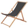Voir la diapositive 1 : VIDAXL Chaise pliable de plage Tissu et cadre en bois Gris