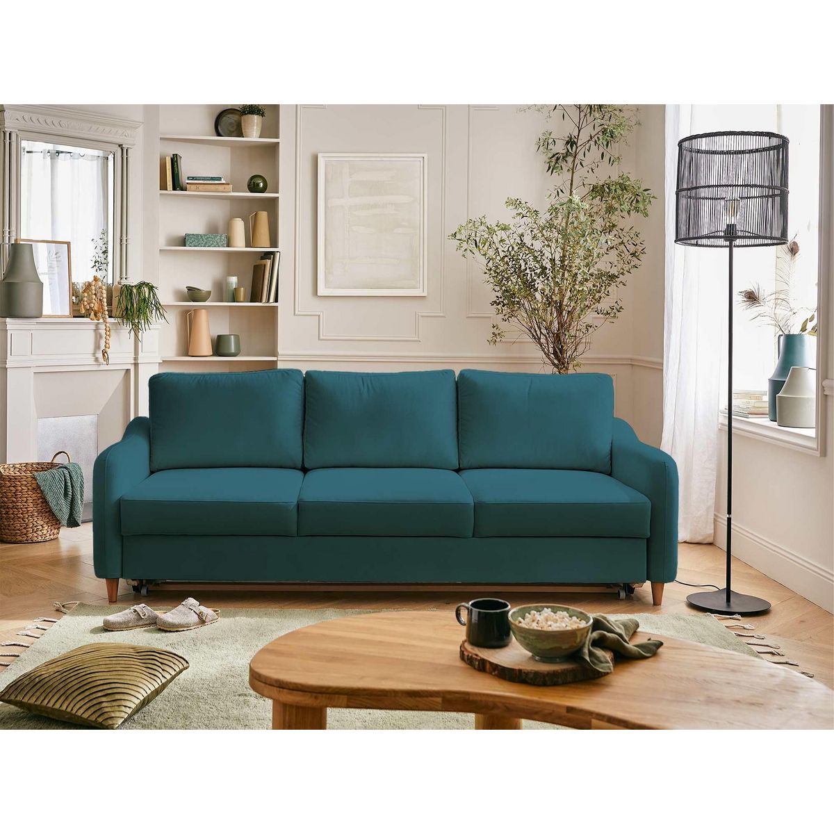 LISA DESIGN Will - canapé 3 places - convertible - en tissu