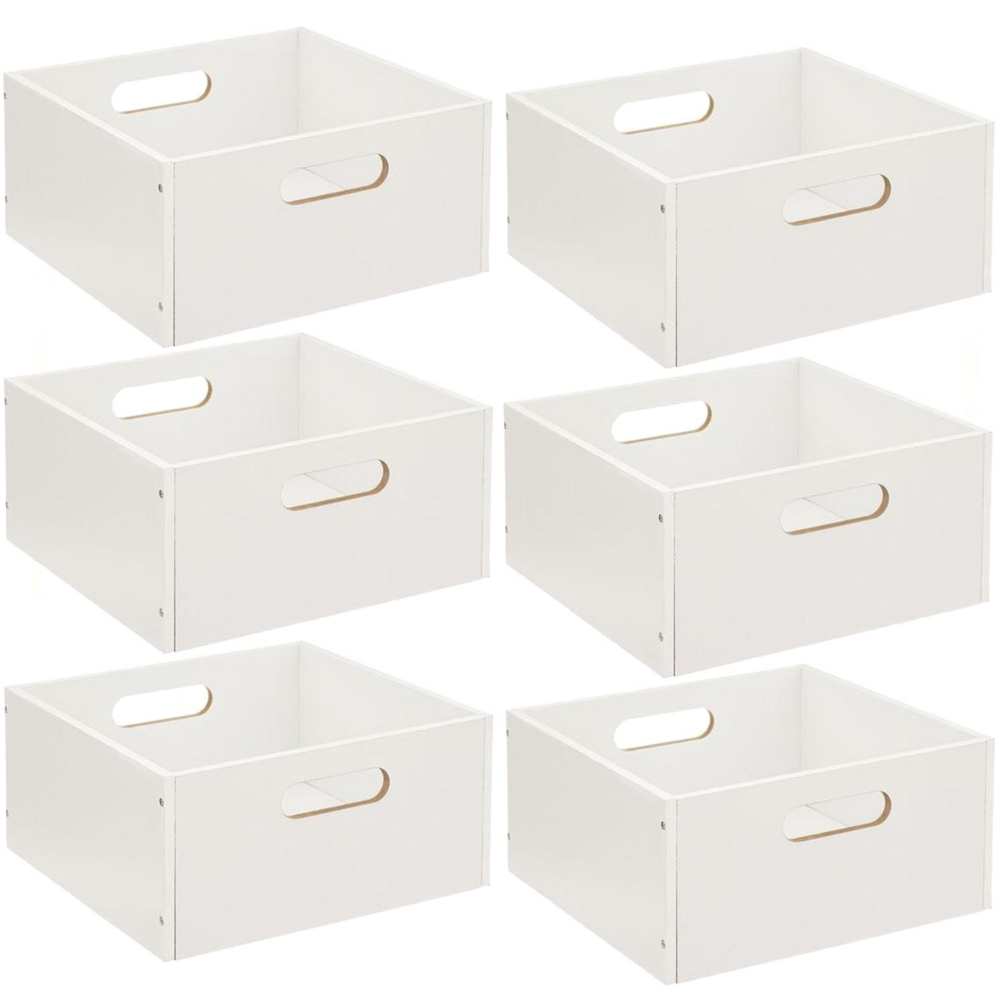 Voir la diapositive 1 : TOILINUX Lot de 6 Boîtes de rangement carrée en MDF